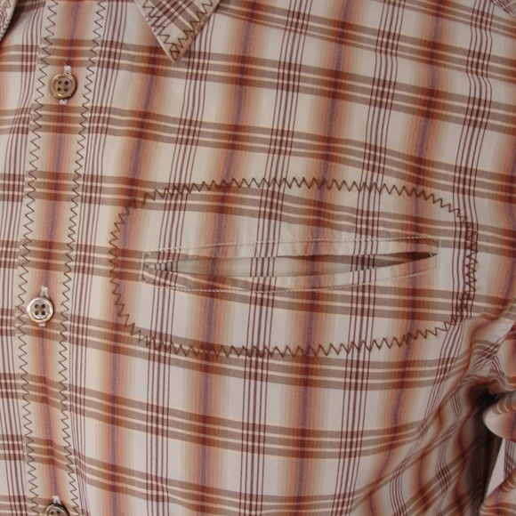 JOHN VARVATOS STAR USA PLAIDS WESTERN SHIRT M - Picture 5 of 8